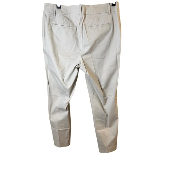 Lafayette 148 New York Beige Flat Front Cropped Dress Pants High Rise Size 12 - Picture 4 of 10